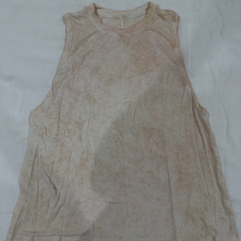 lululemon athletica Light Pink and Cream Sleeveless Crewneck Tank